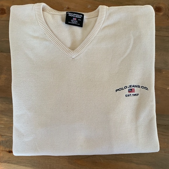 Vintage Sweater  Polo Ralph Lauren 90s Cotton Sweater Flag - Picture 2 of 12